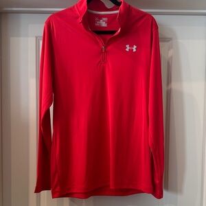 Under Armour HeatGear Red Quarter-Zip Pullover
